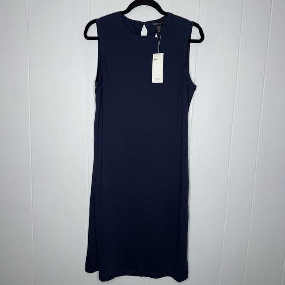 Eileen Fisher Women’s Fluid Tencel Knit Tank Dress Navy Blue Size Small NWT - Picture 1 of 6
